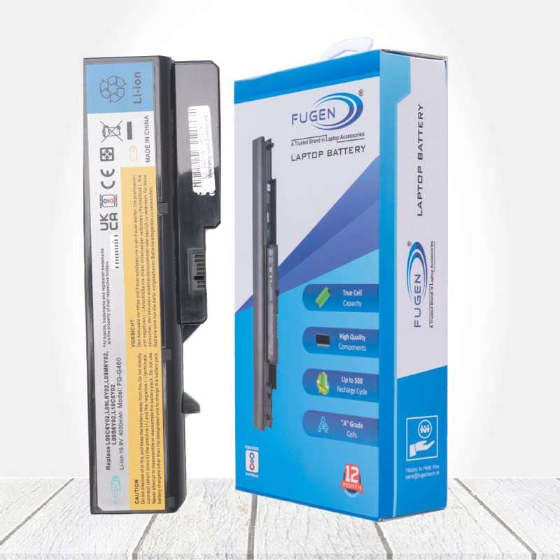 Fugen Laptop Battery L09L6Y02 for Lenovo Ideapad B470 G460 G465 G470 G475 G560 G565 G570 Z460 Z465 Z470 Z570 Black