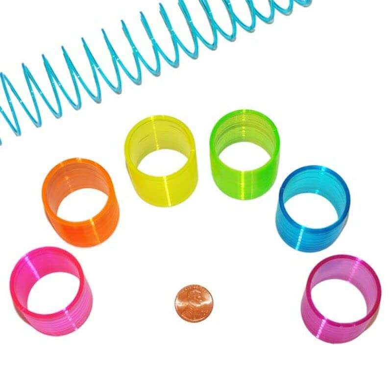 Shivsoft Kid Magic Spring Rainbow Bouncy Expandable Slinky Magic Toys Return Gift, Party Favours (Transparent, Pack of 12)