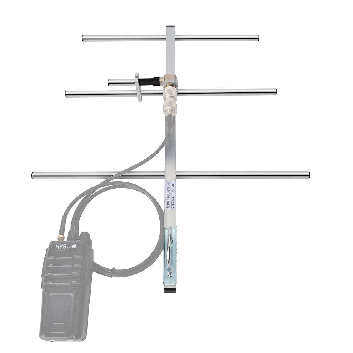 HYS Yagi Antenna with 3 Elements, UHF 400-470Mhz Outdoor Roof Antenna for Yaesu Motorola Kenwood Midland Mobile Radio Transcevier Repeater Scanner 6
