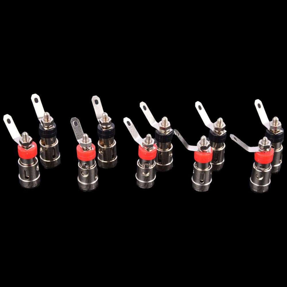TEAMWILL 10PCS Speaker Audio AMP Terminal Binding Post Spring Loaded Type Nickel Plated 1