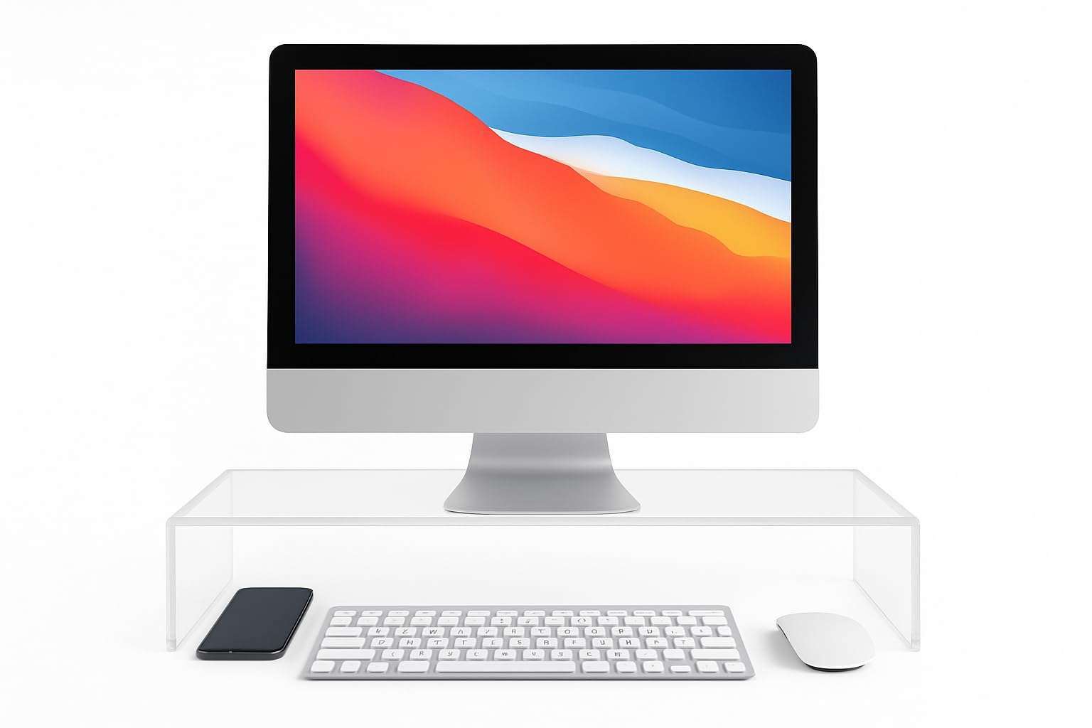 Azar 515360 Acrylic Monitor Stand Riser – Made in USA Laptop stand and Monitor Riser Acrylic Monitor Stand Riser Clear Laptop Stand for Desk Ergonomic Display Riser, Clear (21-Inch) 2