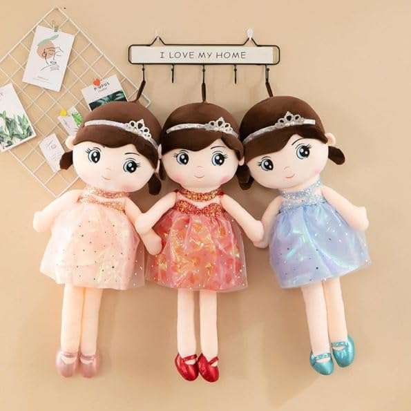 AN Teddy - Toys | Cute Crown Princess Doll Super Soft Plush Stuffed for Baby Gift 45 cm (1-Single Peice) 1