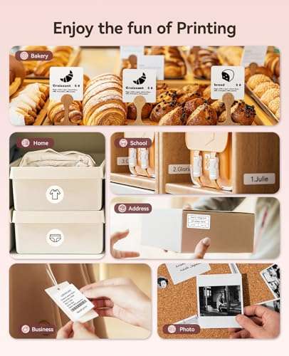 NIIMBOT B21 Label Maker Inkless Bluetooth Label Printer, 2 Inch Portable Thermal Label Machine for Small Business, Address, Logo, Clothing, Mailing, Candles, Jewelry, Sticker Printer for Gift, Red 6