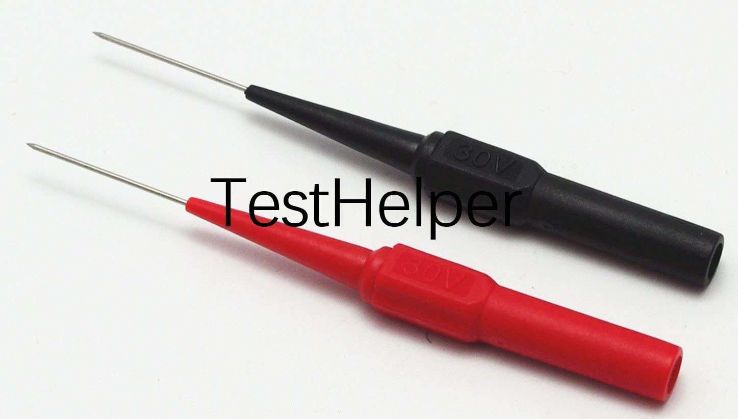 TestHelper TP161-5 Insulation Piercing Needle Non-destructive Test Probes Red/Black/Yellow/Green/Blue Mini Back Probe/Wire Piercer 4mm Banana Socket 30V 3