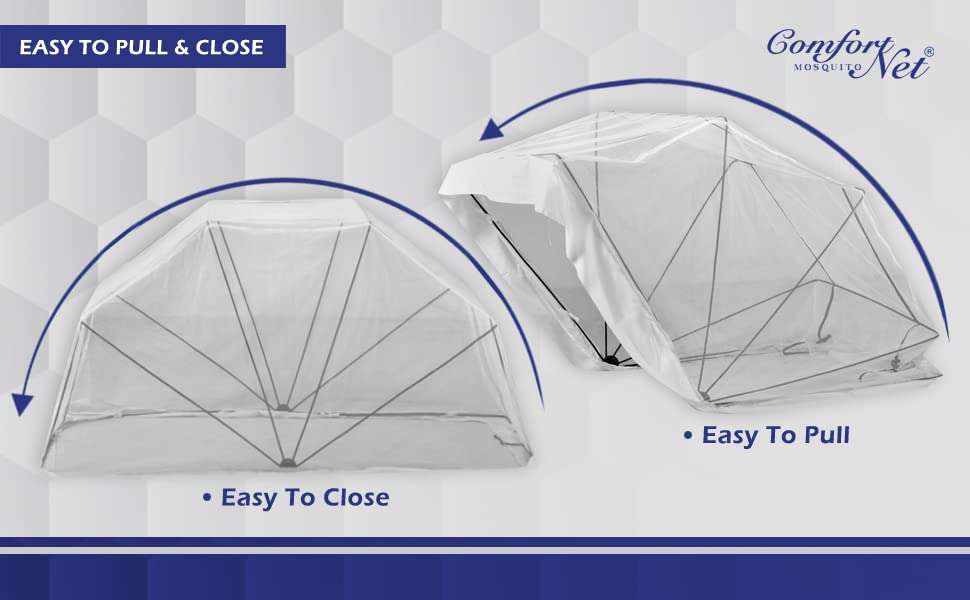 Comfort Mosquito Net- 6 x 7 Ivory (Foldable Large usable on Floor / Ground / Terrace) 4