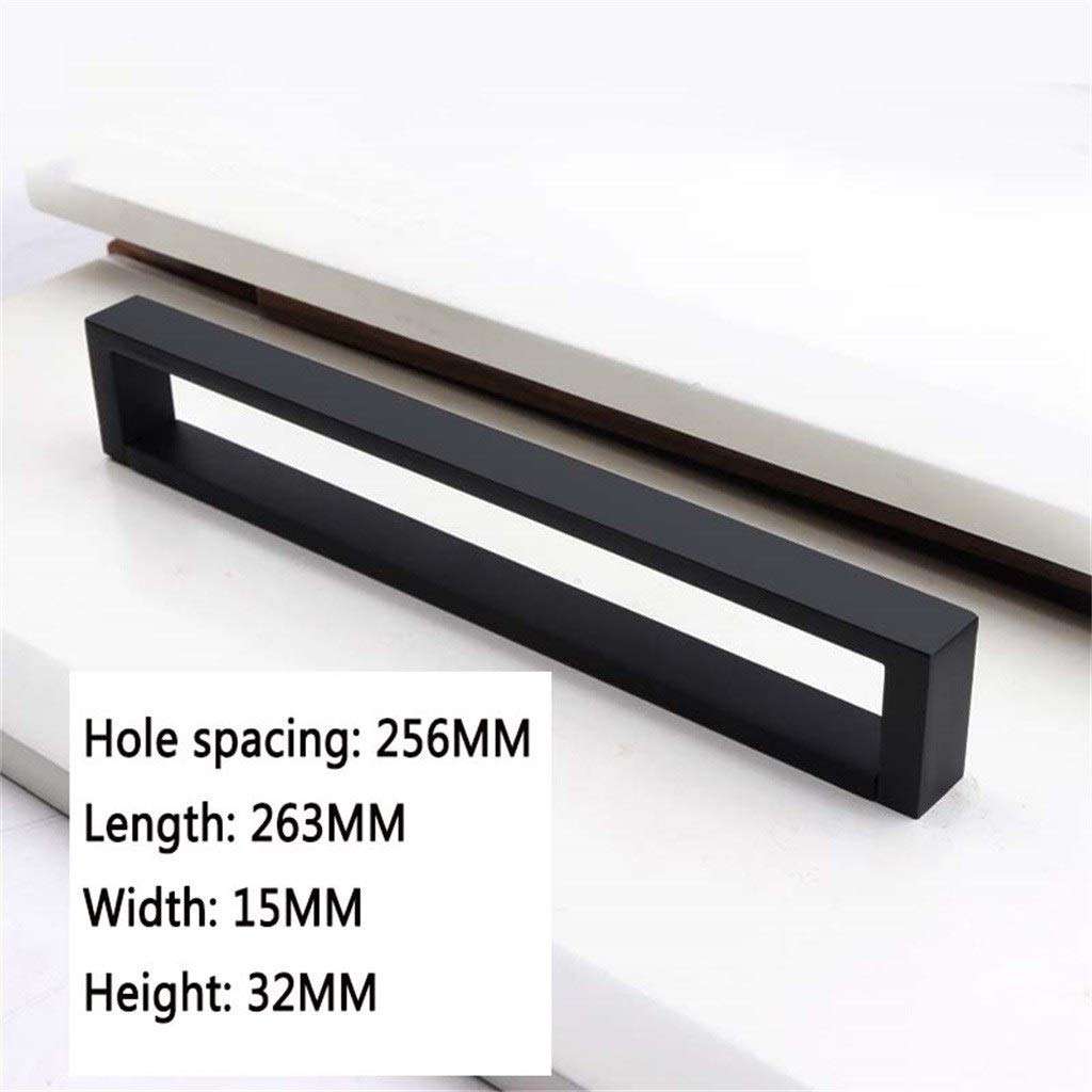 Sliding Door Handle, Alloy Polishing Matte Black European Minimalist Entrance Gate Bedroom Door Hardware Accessories Door Handle (Size : Hole spacing 256MM) 2
