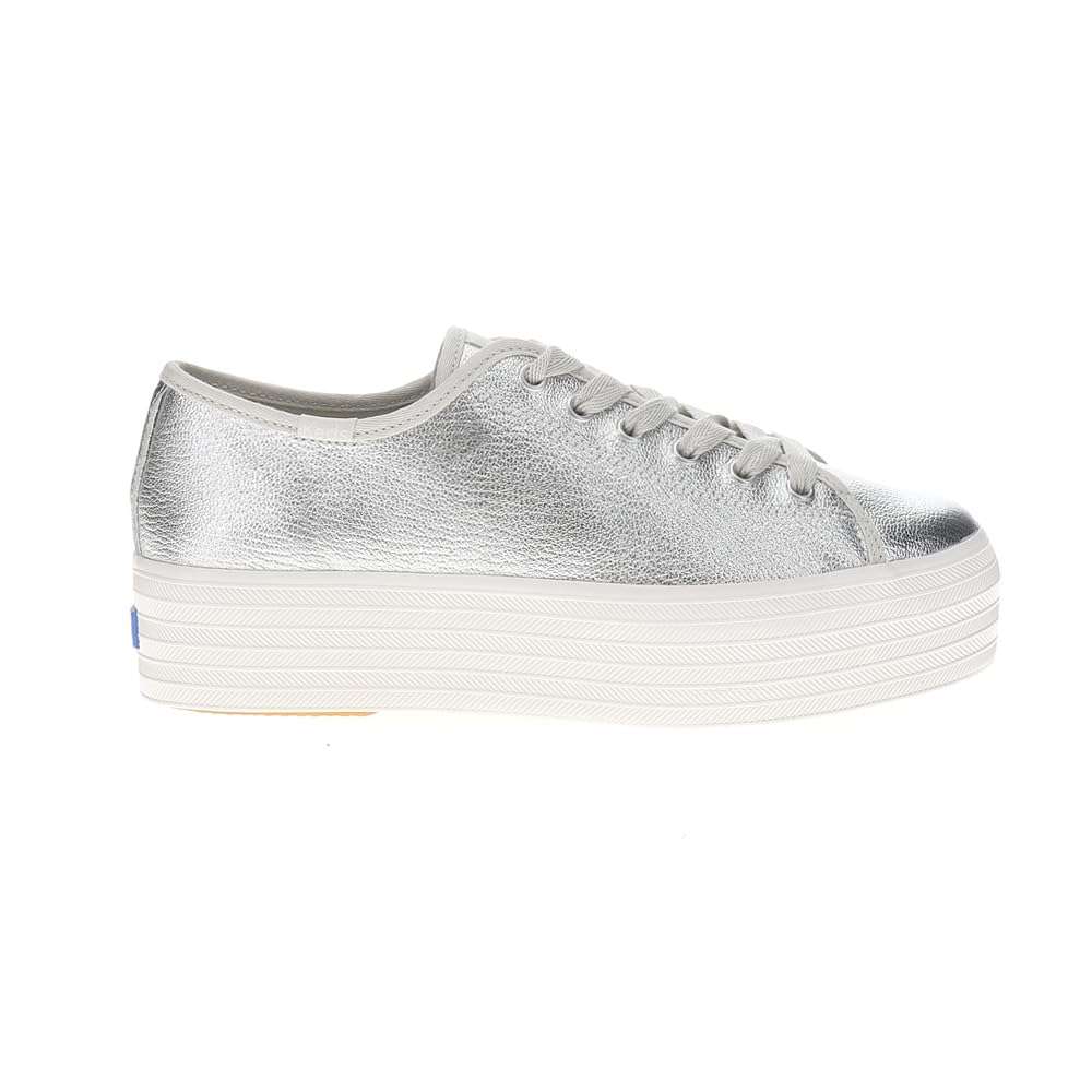 Keds Women Triple Up Leather Silver Metallic Leather 7.5 Medium