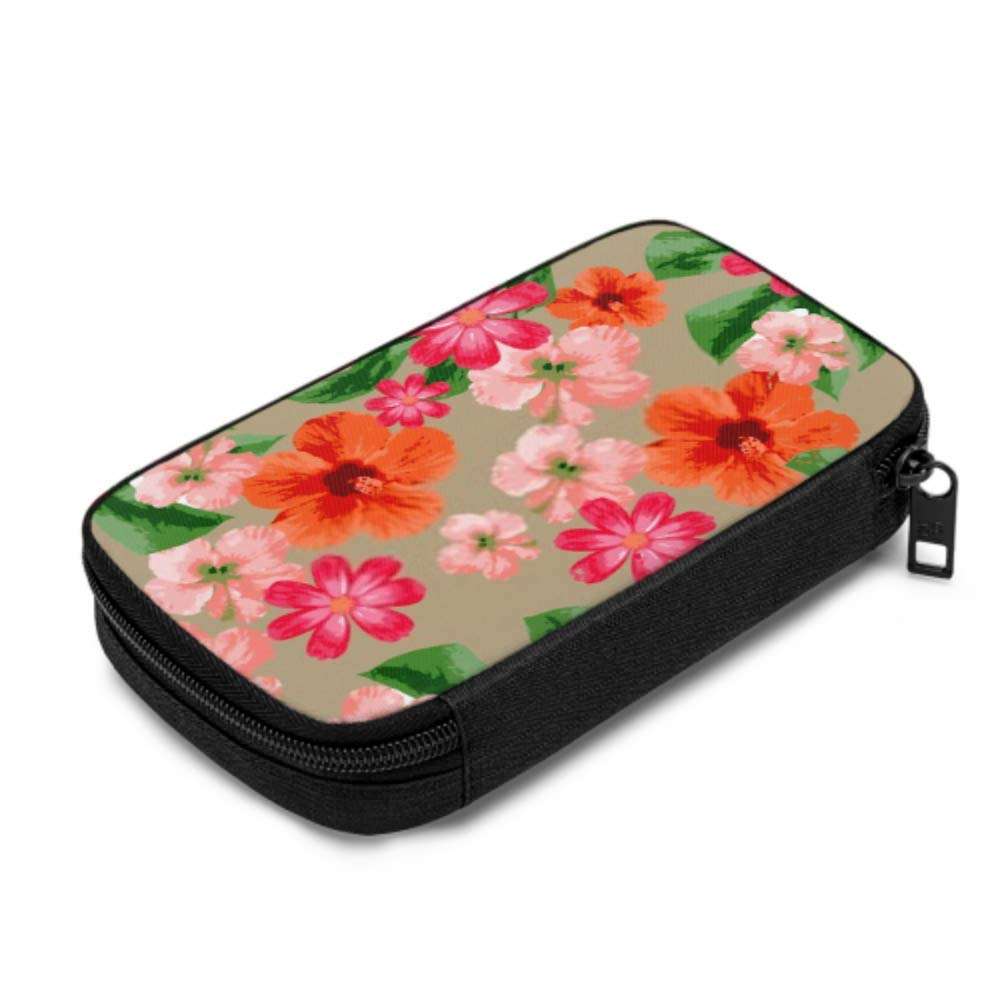 Electronics Accessories Organizer Bag Beach Cheerful Pattern Wallpaper Tropical Leaves Electronics Organizer Electronic Organizer Bag Storage Bag of Cases for Cable, Charger, Phone, USB, Sd Card 2