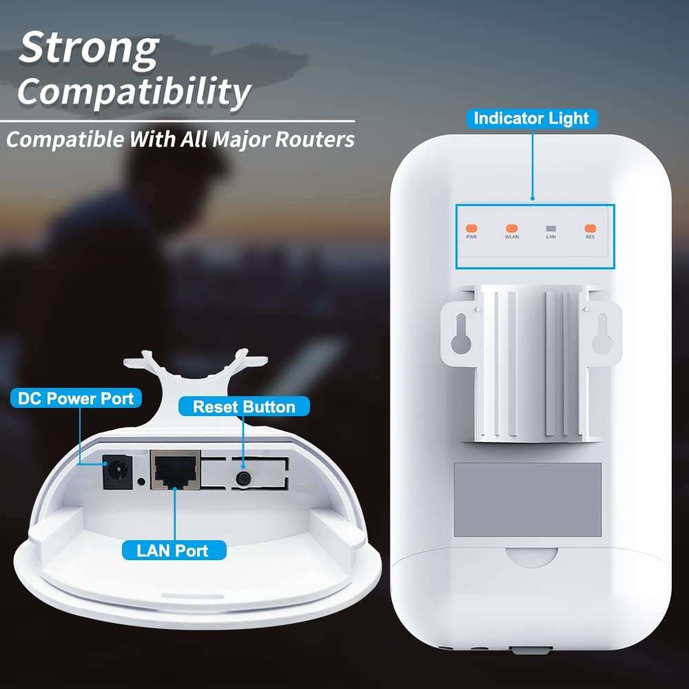 Outdoor WiFi Extender，IP65 Weatherproof，WiFi Booster and Signal Amplifier，WiFi Extender Outdoor Long Range，Up to 1200Mbps Dual Band WiFi Repeater ，Support Repeater & AP Mode 2