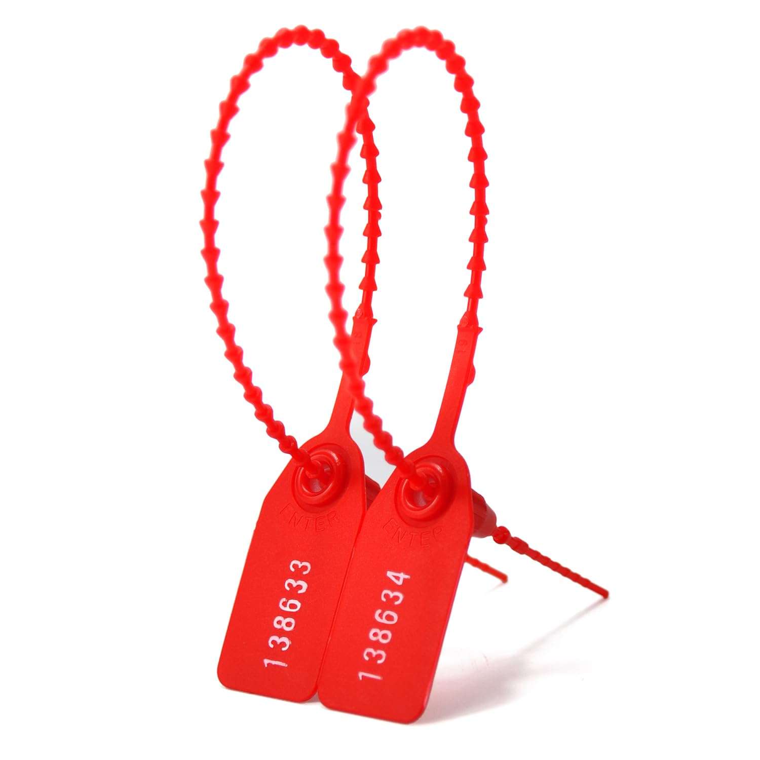 LeadSeals 500PCS Red Plastic Tamper Seals, Numberd Zip Ties for Fire Extinguisher Pull Tite Security Seals Tags Disposable Tamper Evident Self-Locking Seal Tags 250mm Length 2