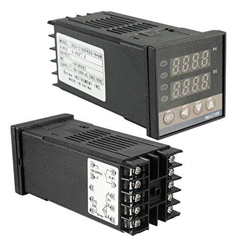 SENRISE Digital Temperature Controller Kits, REX-C100 PID Temperature Controller + 40A SSR + K Thermocouple for Industrial Equipment 2