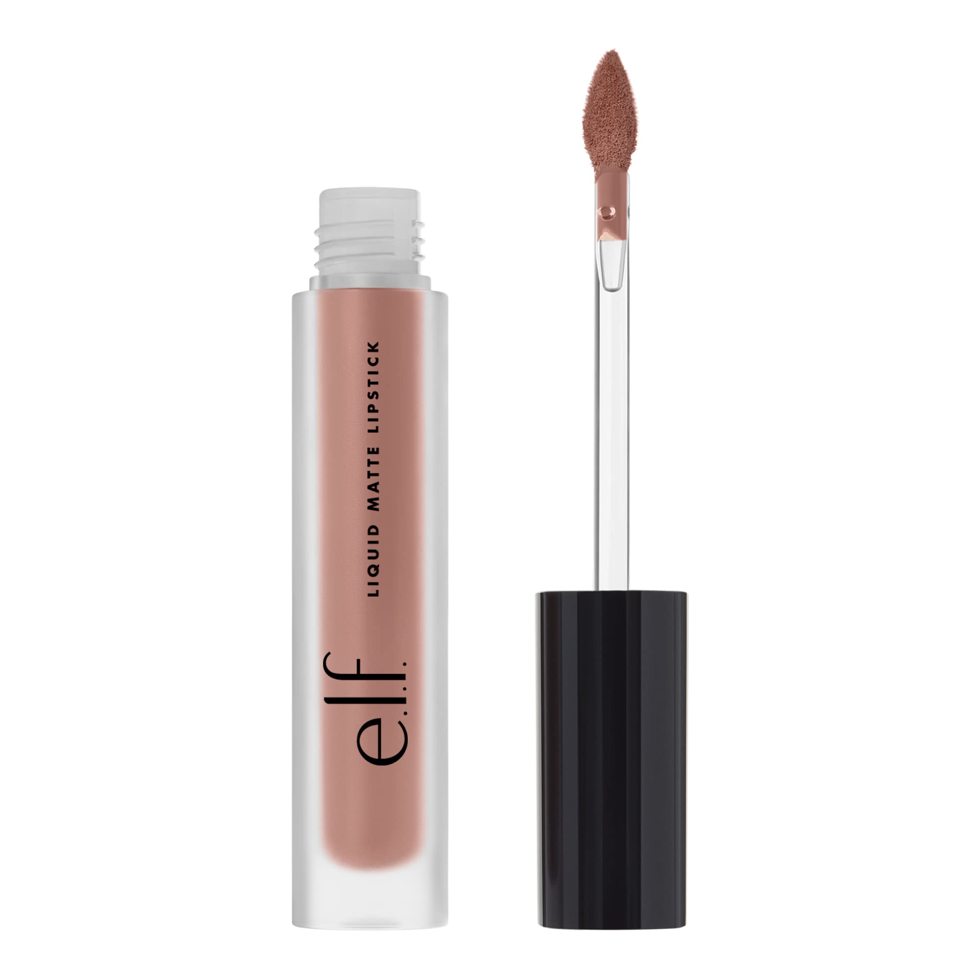 e.l.f. Cosmetics Liquid Matte Lipstick, Highly Pigmented, Quick Drying & Smudge Proof, Nourish & Soften, Diamond-Shaped Wand, Praline 1