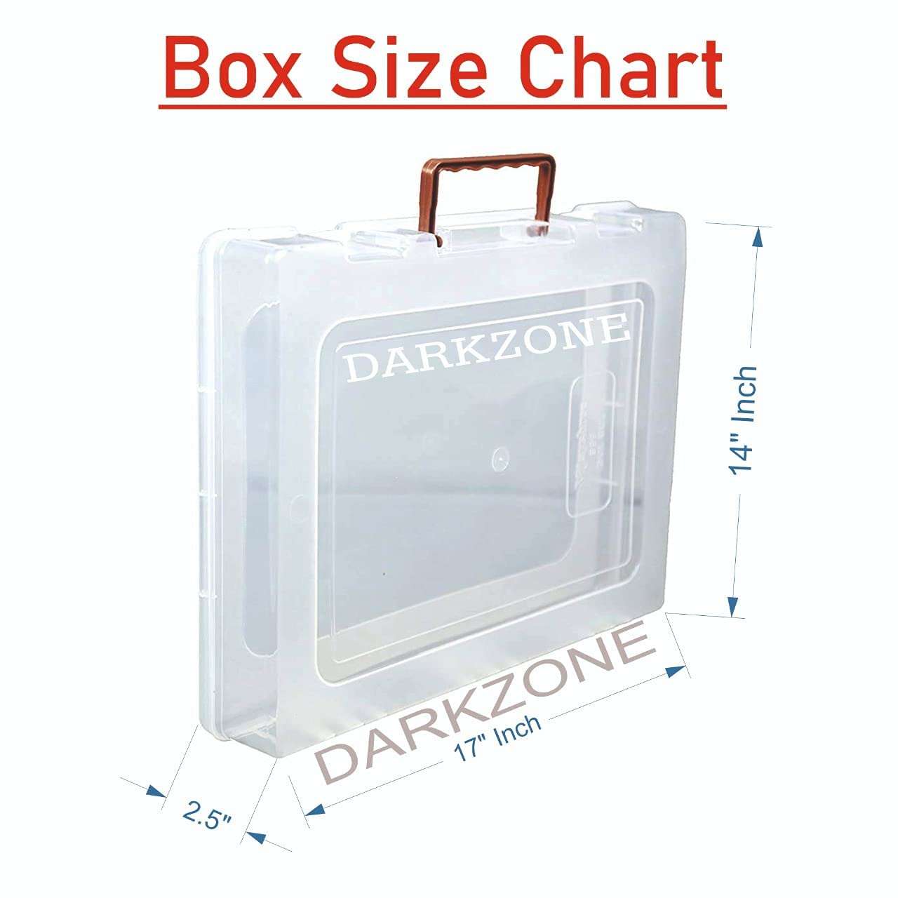 DARKZONE® Multi-Purpose Rectangular Plastic Storage Box with Locks and Handle | Matte Finish Transparent Plastic Organizer Box for Saree, Laptop, Books & Clothes - (17 x 14 x 2.5 inch, Pack of 5) 3