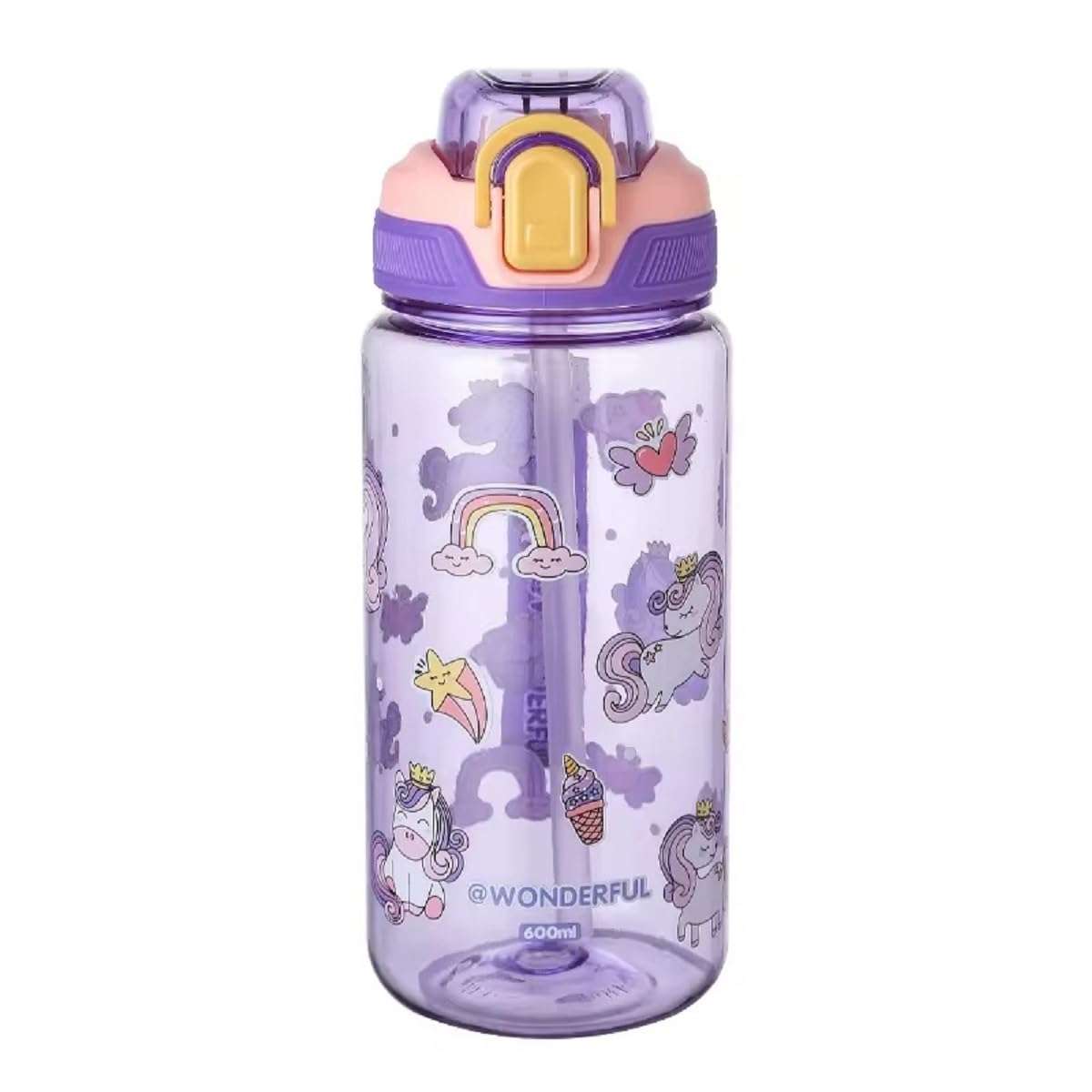 Amitasha Lunch Box & Water Bottle Set for Kids (Unicorn Bottle Purple)