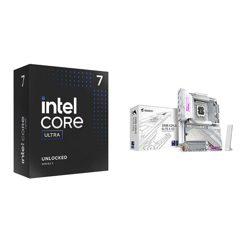 Intel Ultra 7 Desktop Processor 265K - 20 cores (8P+12E) & GIGABYTE Z890I AORUS Ultra Ultra Core (Series 2) LGA 1851, Mini-ITX, DDR5, 2X M.2, PCIe 5.0, Thunderbolt 4, WIFI7, 2.5GbE LAN, EZ-Latch 1