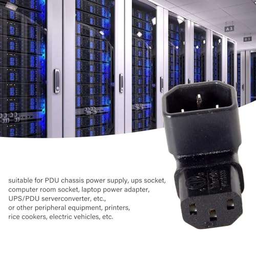 chenyang IEC 320 C14 Male to C13 Female 90 Degree UP Angled Power Extension Connector Adapter 10A 250V for Monitor/Computer/PDU Chassis/Printer 5