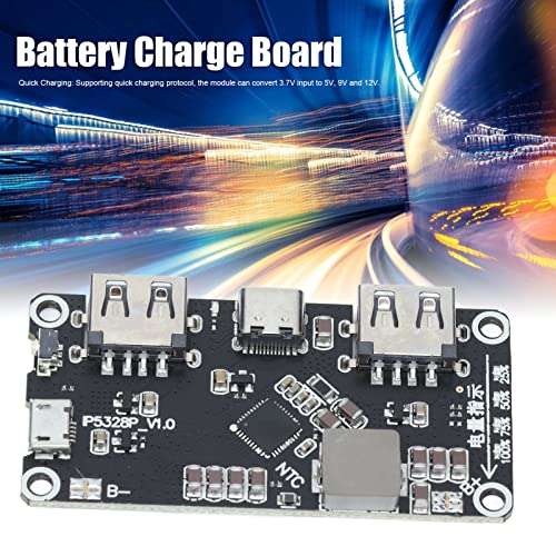 Battery Fast Charging Module, IP5328P 3.7V to 5V 9V 12V Stable Auto Adjustment Batteries Charge Board for Power Bank 2