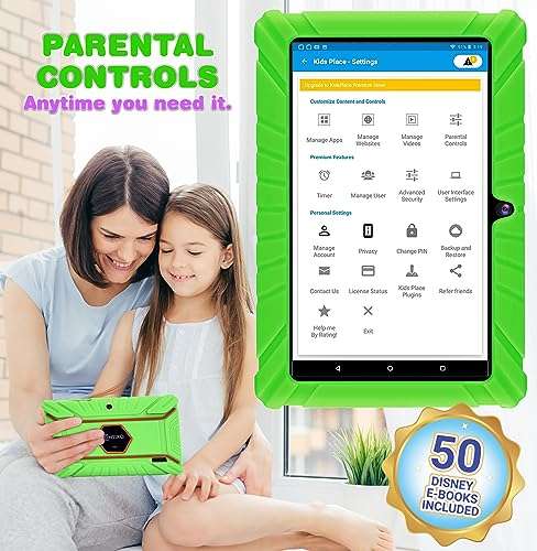 Contixo Kids Tablet V8, 7-inch HD, Ages 3-7, Toddler Tablet with Camera, Parental Control - Android 11, 16GB, WiFi, Learning Tablet for Children, 50+ Disney Storybooks Apps and Kid-Proof Case, Green 4
