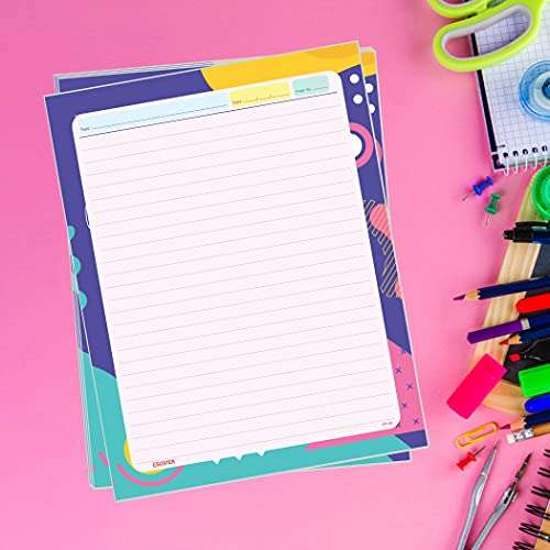 ESCAPER Abstract Theme Project Papers - Multicolor Practical Sheets for Assignment, Art & Craft One Side Ruled Lines Paper, Designer Ruled Coloured Paper, Perfect for School Projects 4
