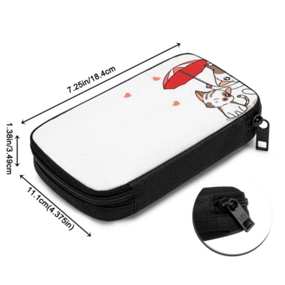 Electronics Accessories Organizer Bag Banner Greeting Kawaii Cat Umbrella Protect Electronics Organizer Electronic Cable Travel Organizer Storage Bag of Cases for Cable, Charger, Phone, USB, Sd Car 5
