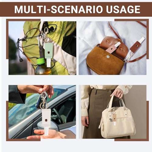 Wumuzai 6 Pack Keychain Alcohol Spray Bottle, Mini Travel Size 1 oz, Portable Refillable Hand Sanitizer Bottle Case Holder, Empty Small Perfume Spray Bottle for Water Soap Lotion (B) 4