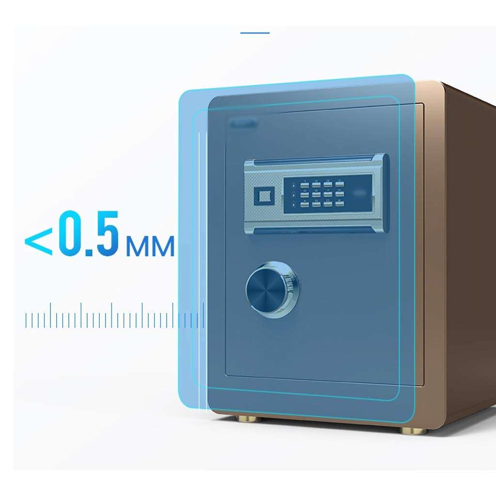 Steel Safe Digital Security Fingerprint Biometric Wall Safe Lock Box Cash Strongbox Wall-in with Number Keys Emergency Lock Safe, Glamour Black strongbox 5