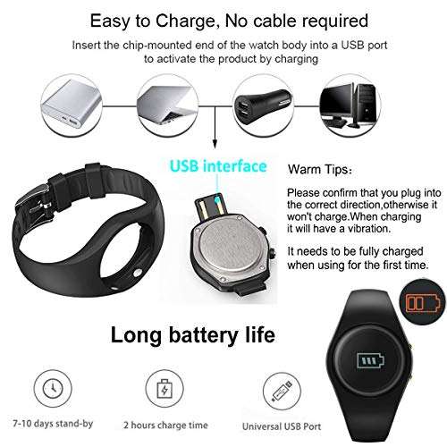 Simple Fitness Tracker [Swim Waterproof & No APP Need] Step Counter Walking 3D Non-Bluetooth Walking Pedometer Watch with Vibration Alarm Clock/Calorie Burned/Distance/Alarm/Stopwatch for Kid Blue 4