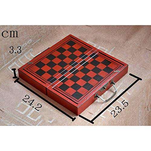 SMLZV Chess Set, Table Chess Chinese Retro Chess Checkers Games Resin Chessman Christmas Birthday Gifts Entertainment Board Game 2