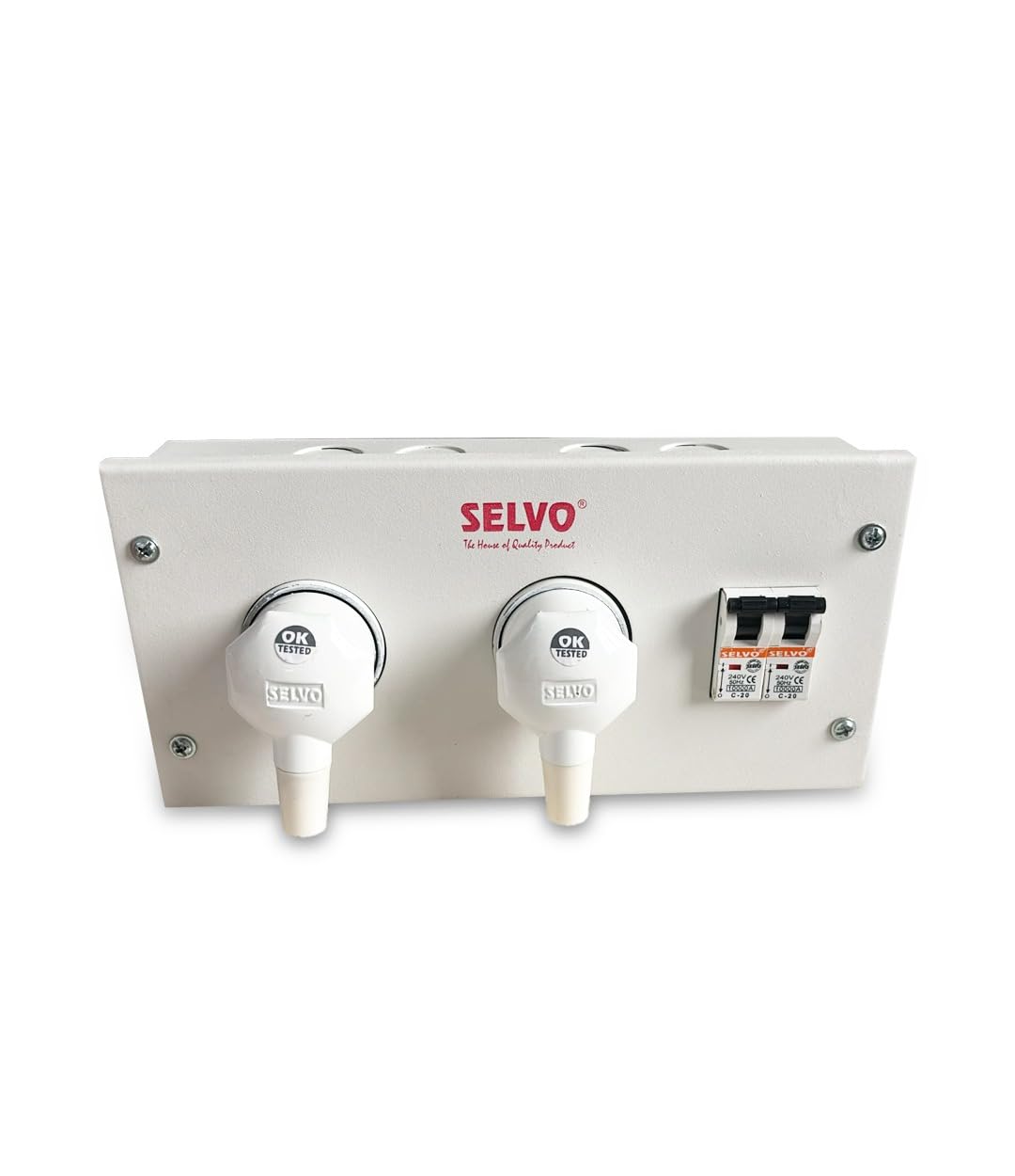 SELVO 20A 2 WAY (SPN) METAL CLAD PLUG & SOCKET DISTRIBUTION BOARD