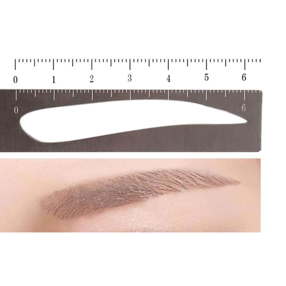 POPETPOP Reusable Eyebrow Ruler Stencil Kit Three-point Positioning Tool for Symmetrical Brow Measurement Drawing Beginners and Makeup Artists Portable Brow Shaper 4