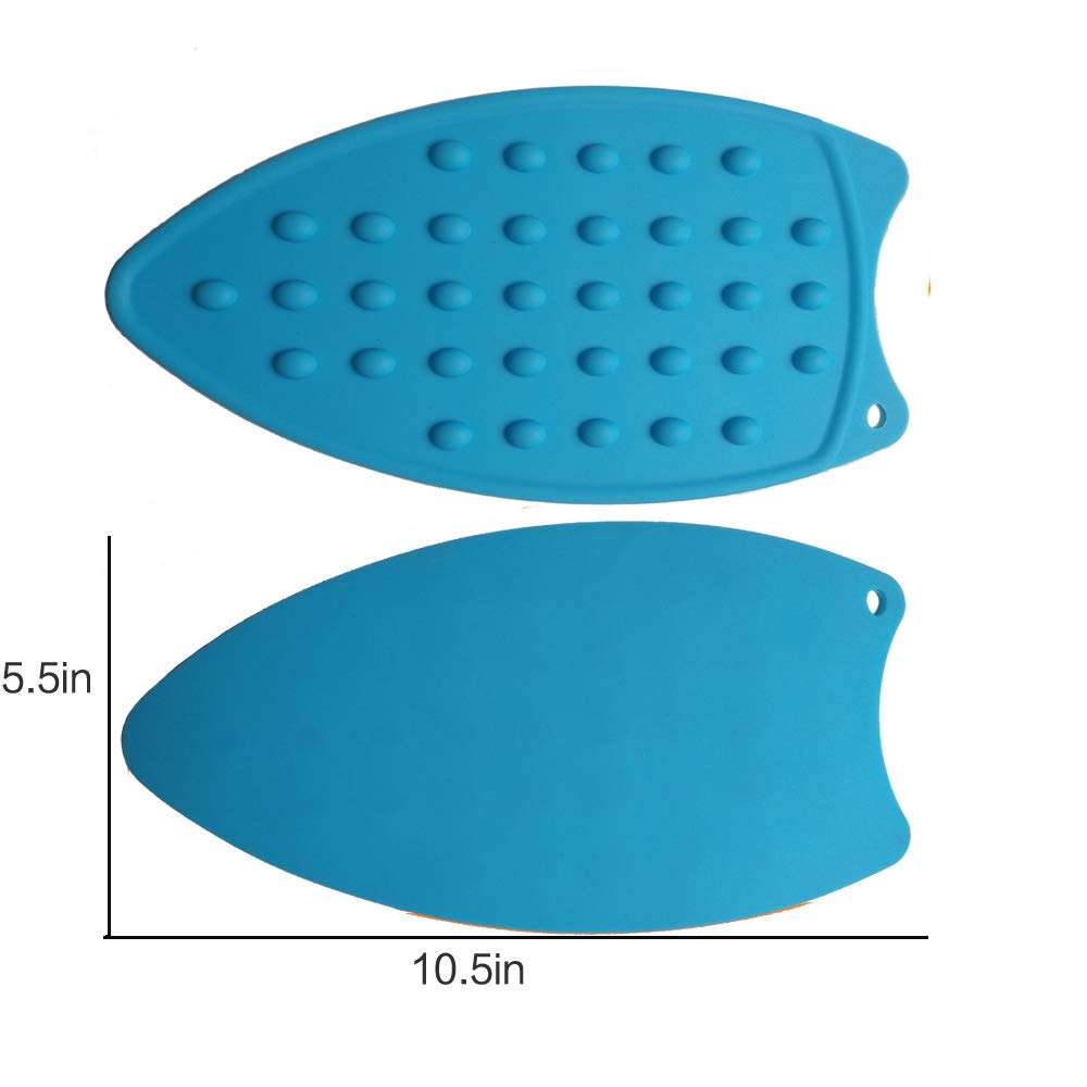 Tangser Multipurpose Silicone Iron Rest Pad for Ironing Board Hot Resistant Mat,Silicone Heat Resistant Iron Rest Pad (Blue) 3