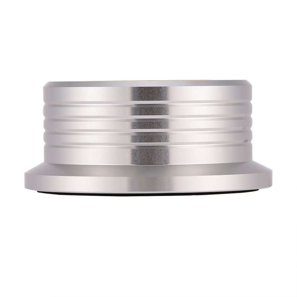 50/60Hz Disc Platten Stabilisator for LP Record Players, Aluminum Metal Turntable Balanced Record Weight Clamp(Silver) 1