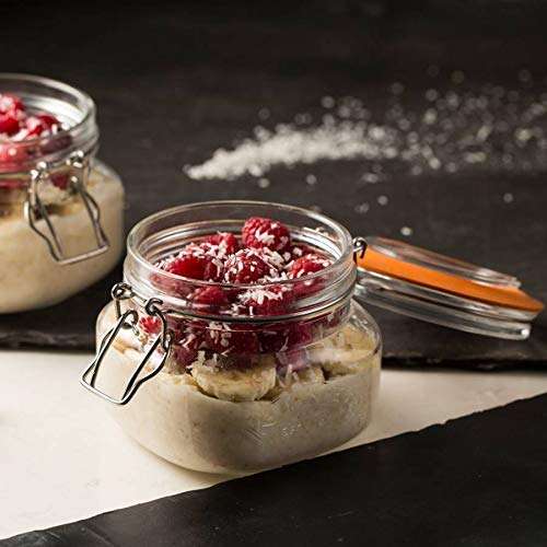 ElysianStores® 500 ML Cube Clip Jar for Food Storage Set of (PCS - 2) 6