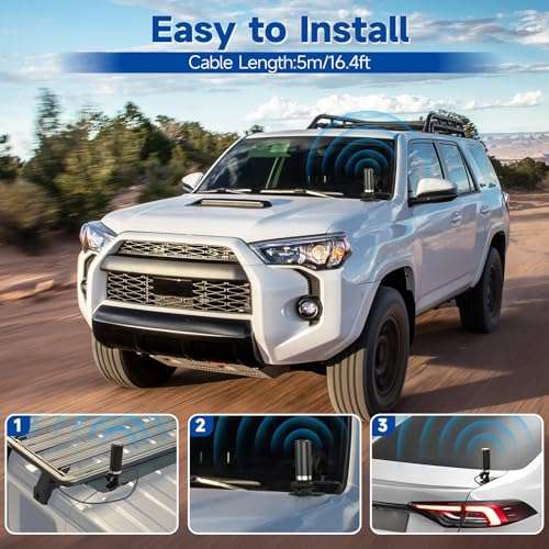 Bingfu Vehicle Mobile Ham Radio Antenna VHF UHF 136-174MHz 400-470MHz Car Truck Amateur Radio NMO Mount Low Profile Antenna with Lip Mount Fixed Bracket PL259 Male 5m 16.5 feet RG58 Cable 4