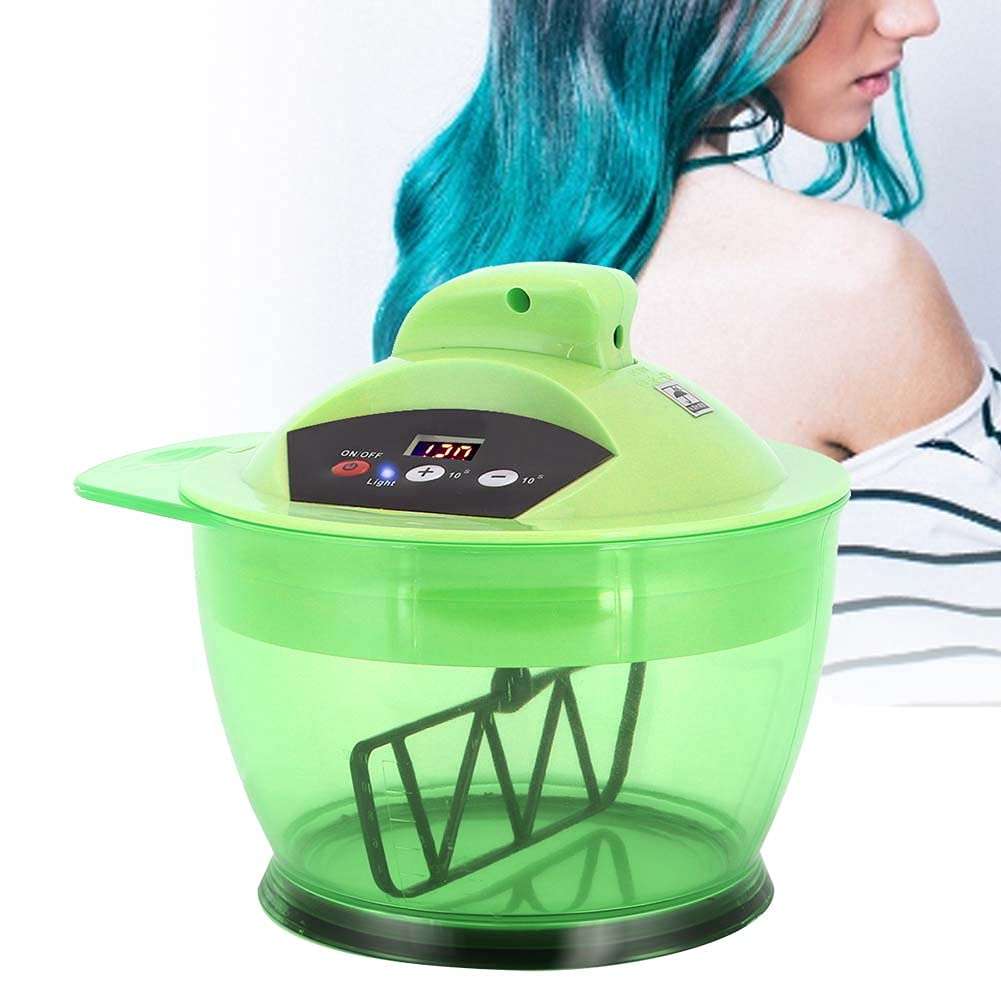 Coloring Hair Color Bowl Electric Color Mixer Hair Salon Color Mixer Mixing Bowl, Electric Hair Cream Bowl Mixers Tool[green]