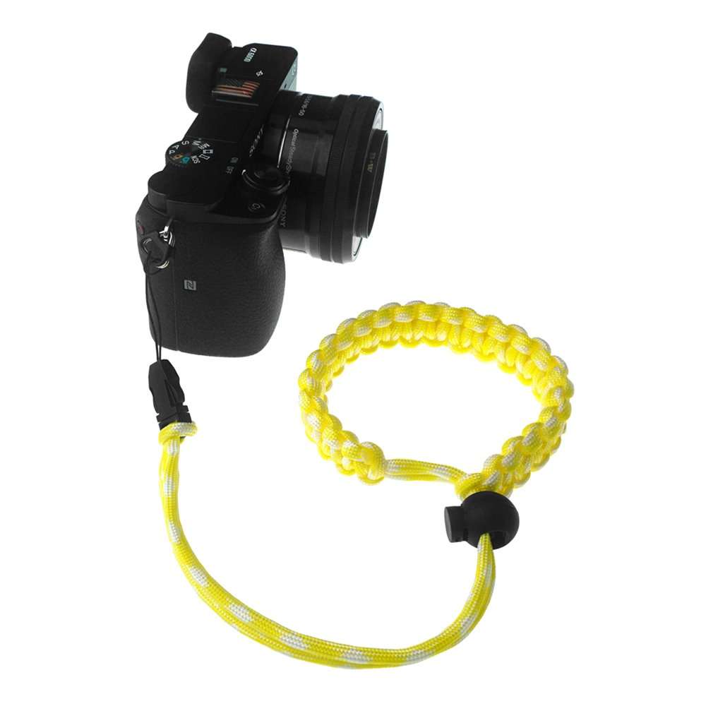 FoRapid 550 Paracord Adjustable Wrist Strap for DSLR, Compact Cameras (YLW/WHT) 3