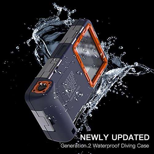 Professional [15m/50ft] Diving Phone Case for All Samsung Galaxy/Apple iPhone Series, Waterproof Cell Phone Cover with Lanyard for Outdoor Surfing Swimming Snorkeling Photo Video (Orange) 2