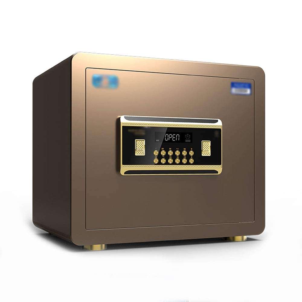 Ma DONG Safety cabinet, 35cm high and small household hidden upgrade anti-theft electronic password safe deposit box, suitable for: office/home/finance, 3 colors to choose from @ (Color : Brown) 1