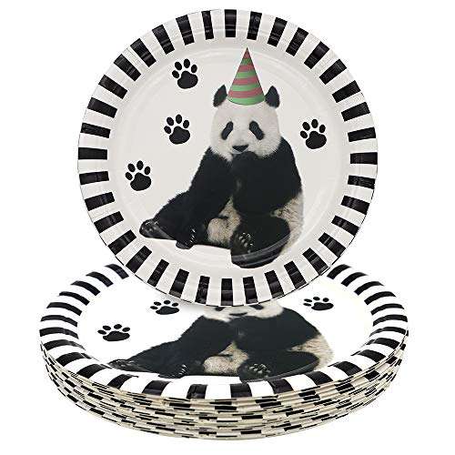 Pandecor Panda Party Supplies, 50 Pack 7 Inch Panda Disposable Paper Dessert Plates for Kid's Panda Themed Birthday Party Supplies 1