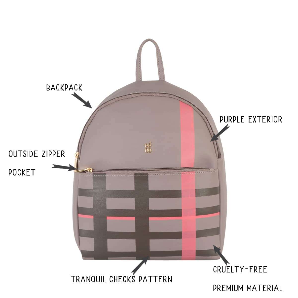 Baggit Women Backpack (LILAC CHALK) 2