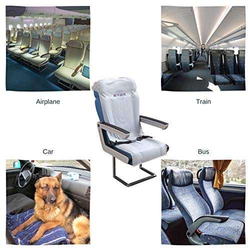 1pcs Protective Airplane Seat Covers for Travel Automotive Seat Cover Plane Protector Cars Taxi Train Public Transit Bus Disposable/Reusable Hygienic (White, 1-Pack) 5