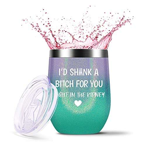 Nurforta Gifts for Best Friend - Funny Birthday Gifts for Women, Bestie, Sister Gifts from Sister, Friendship Gifts - Vacuum Insulated Tumbler with Keychain Glitter 12oz 5