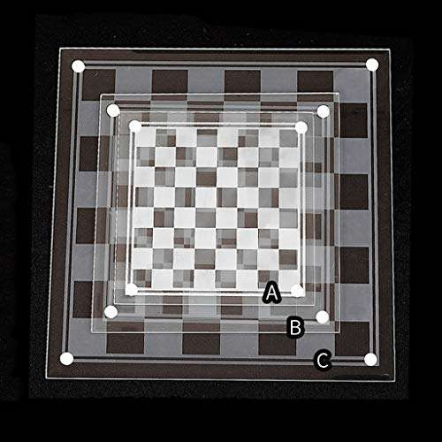 Shengsheng Crystal Glass Chess Portable Travel Chess Frosted Clear Chess Pieces Luxury Classic Interactive Game Educational Toy Gift (Size : Small) 6