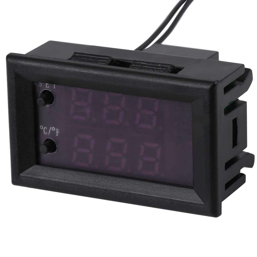 Temperature Controller with Sensor, -50℃ to 110 ℃ Digital Temp Display Microcomputer Thermostat Module Board Switch with Sensor Probe( 24V) 5