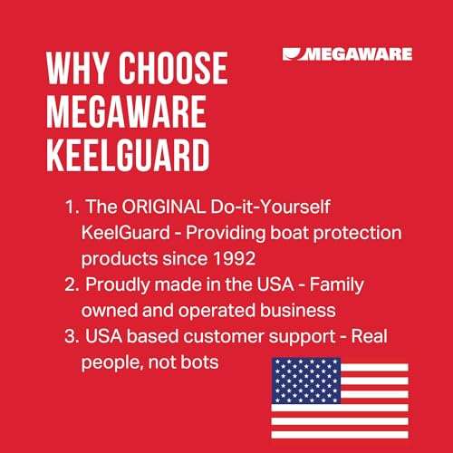 Megaware Self-Adhesive DIY Keel Guard - Prolongs The Life of Your Boat - Protects from Abrasive Sand, Rocks and Oyster Beds - 9 Kit Sizes - 5 Inches Wide (White) 2