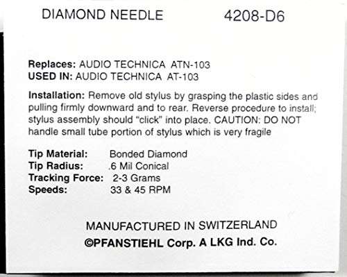 Phonograph Turntable Needle Stylus For Audio Technica ATN-103 ATN-120E ATN120E AT430E AT120E/T 3