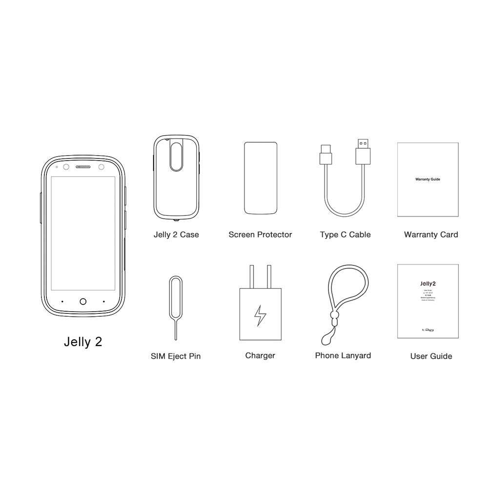 Unihertz Jelly 2 - Compact Android 11 Mini Smartphone, 4G Unlocked, 6GB RAM + 128GB Storage, NFC, Dark Green (Support T-Mobile & Verizon & AT&T only) 4