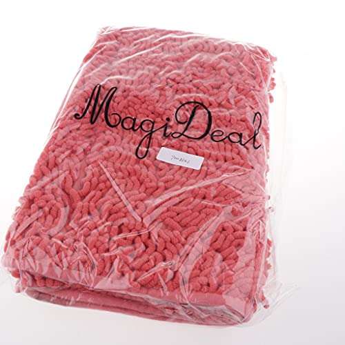 VMS INDIA Microfiber Bathroom Kitchen Mat Bath Shower Rug Rectangular Doormat Orange L 1