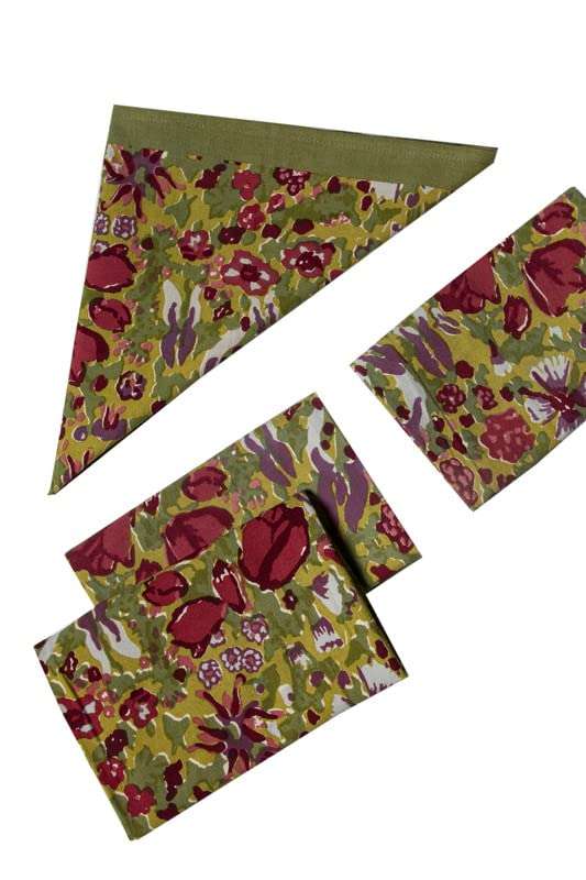 CONTRAST LIVING Milan Hand Block Printed Kitchen Towel/Dish Towel/Hand Towel Multi Color Set of 4 Pcs 3