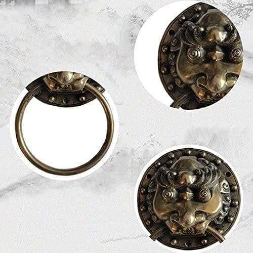 Classical Door Handle Knocker Ming and Qing Dynasties Door Ring Big Pull Ring Bronze Fittings Chinese Bronze Handle Door Handle Hardware Door Lock Closet Door 3
